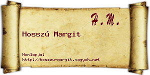 Hosszú Margit névjegykártya
